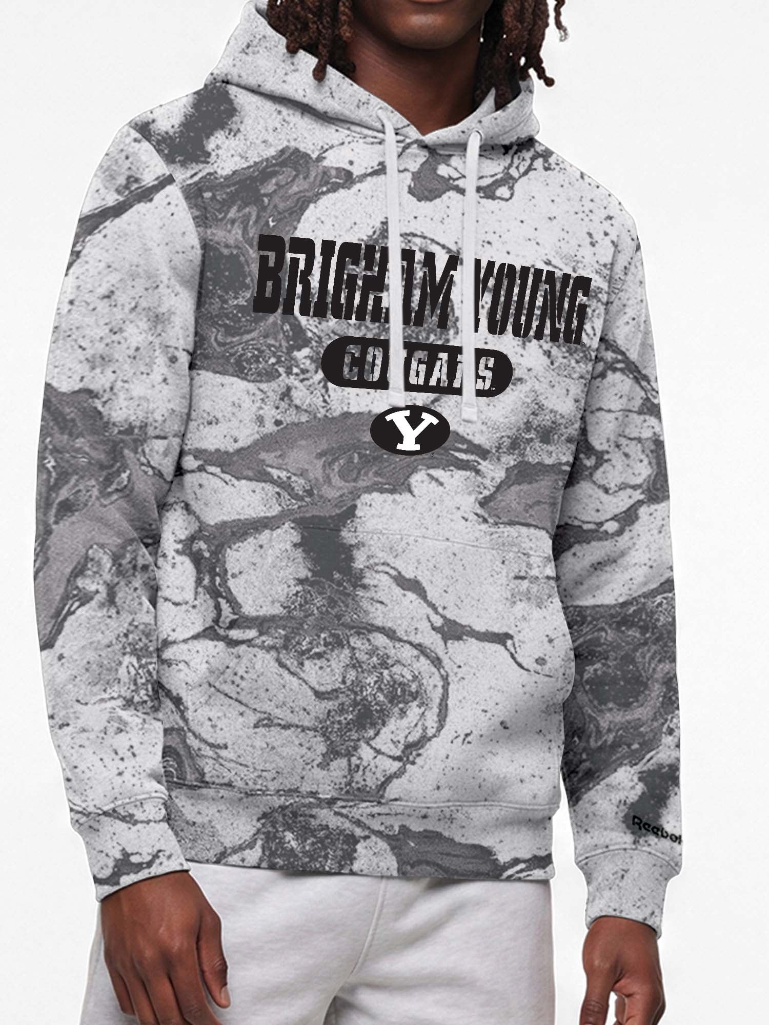 BYU Cougars Reebok Mens All Over Print Hooded Sweatshirt