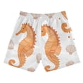 thumbnail image 7 of FORMRS Boys Swim Trunks Quick Dry Mesh Liner Boardshorts Sizes XS-XL, Orange Seahorse, 7 of 7