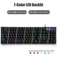 thumbnail image 4 of Mechanical Keyboard with 7-color LED Backlight, 104-key Silent and Silent Keyboard, 19-key Anti-ghosting, Cheap Gaming Keyboard, Mechanical Touch, Waterproof Wired USB, 4 of 6