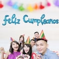 thumbnail image 4 of Kit de globos metálicos con letras cursivas Feliz Cumpleaños color Azul, 4 of 5