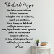 VWAQ The Lord's Prayer Bible Wall Decal Our Father Vinyl Wall Art Scripture Quote Faith Home Christian Decor Stickers