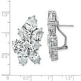thumbnail image 2 of Cheryl M� Sterling Silver CZ Fancy Omega Back Earrings, 2 of 2