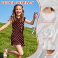 thumbnail image 5 of ZIATUBLE4S Black Red Polka Dot Print Girls Summer Jumpsuit Kids Button Flutter Sleeve Short Playsuit Elastic Waist Round Neck Casual Romper Outfit Clothes with Pockets for 11-12 Y, 5 of 6