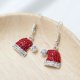 thumbnail image 2 of Pendientes colgantes de Navidad JAMW Cristal esmaltado Papá Noel Campana Sombrero, 2 of 4