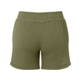 thumbnail image 5 of YMNXA Womens Shorts Drawstring Elastic Waisted Solid Color Straight Leg Comfortable Breathable Loose Fit Shorts For Casual Daily Wear,Army Green,L, 5 of 5
