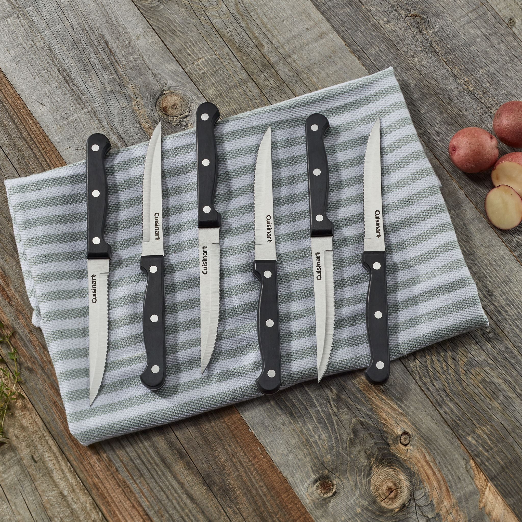 Cuisinart Meat Carving Set- 6 Steak Knives & Carving Knife & Fork in Hinged  Box
