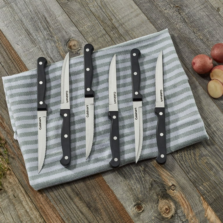 Cuisinart Classic 6-piece Black Triple Rivet Steak Knife Set, C77TR-6PSK 