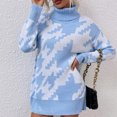 thumbnail image 4 of Gibobby Suéter de Cuello Alto para Mujer, Suéter de Manga Larga con Cuello Alto y Botones para Mujer, Suéter Elegante Informal acanalado de Color sólido(Azul,M), 4 of 5