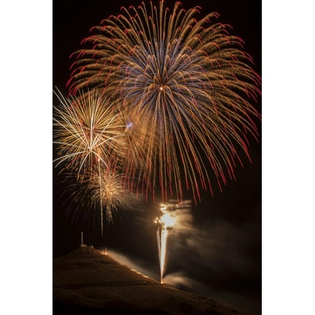 USA, Colorado, Salida. July 4th Fireworks Display Print Wall Art By Don