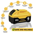 thumbnail image 2 of Battery LONG FIT 20V 6.0Ah for Dewalt DCB206 DCB204 DCB203 DCB208, 2 of 7