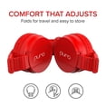 thumbnail image 5 of Puro Sound Labs PuroBasic Auriculares con cable con limitación de volumen para niños, diadema plegable y ajustable con micrófono, compatibles con teléfonos inteligentes, tabletas y PC, color rojo, 5 of 5
