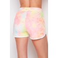thumbnail image 2 of Buttery Smooth Pink and Yellow Tie Dye Drawstring Waist Dolphin Shorts with Pockets Yellow L/XL, 2 of 2