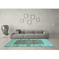 thumbnail image 3 of Ahgly Company Indoor Round Abstract Light Blue Modern Area Rugs, 3' Round, 3 of 4
