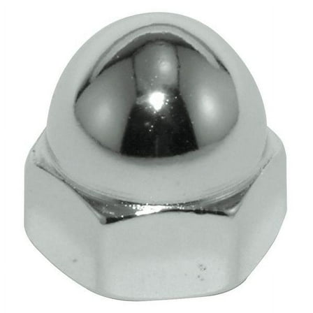Low Crown Cap Nut, 1/4"-20, Steel, Zinc Plated, 15/32 in H, 10 PK