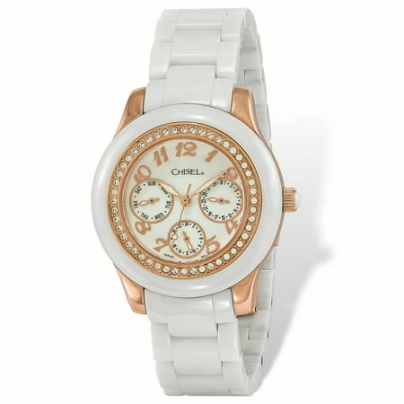 Primal Steel Ladies Chisel Rose IP-plated White Dial Watch