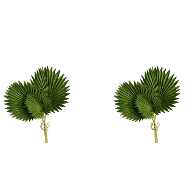 6 Piezas Hojas de Palma Artificiales Manojo de Plantas Falsas de Plástico Verde Hojas de Simulación Arreglo de Flores Decoración del Hogar