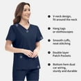 thumbnail image 3 of VIAOLI Women's Medical Scrubs Set - Quick Dry V-Neck Top with Pants, Multiple Pockets, Adjustable Drawstring, 10 colors, 3 of 6