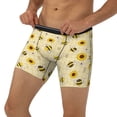 thumbnail image 3 of Salouo Sunflowers Bee Pattern Men's Boxer Briefs, Soft & Breathable Underwear Elastic Waistband Briefs for Men,1-Pack, 3 of 7