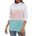 thumbnail image 1 of Suéter con capucha de color de costura de moda casual para mujer Top de manga larga Fridja ghj987+3226, 1 of 7