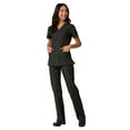 thumbnail image 1 of Maevn Red Panda Women's V-Neck Two Pocket Solid Top &Half Elastic Pant Scrub Set, 1 of 5