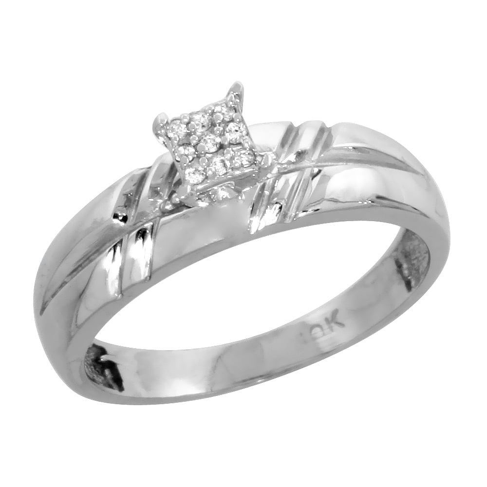 size 5.5 wide 5//32 in. 14k White Gold Ladies Diamond Wedding Ring Band 4.5mm w// 0.013 Carat Brilliant Cut Diamonds