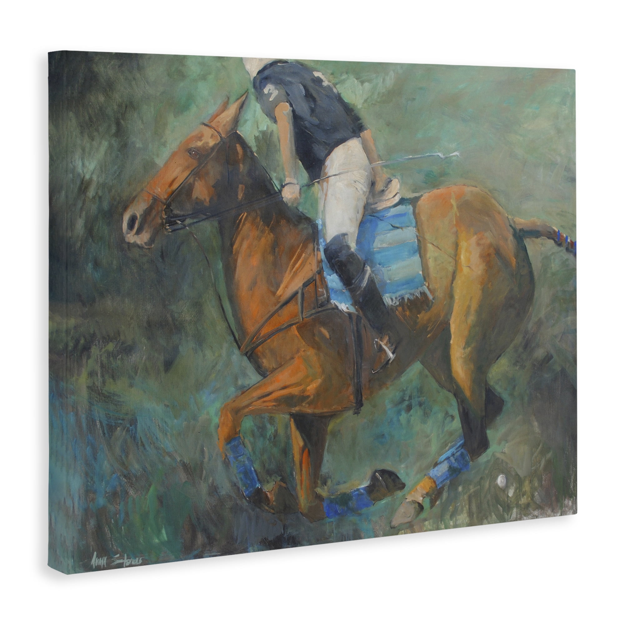 Stupell Industries Polo Rider in Dynamic Motion Canvas Wall Art, design by Jadei Graphics
