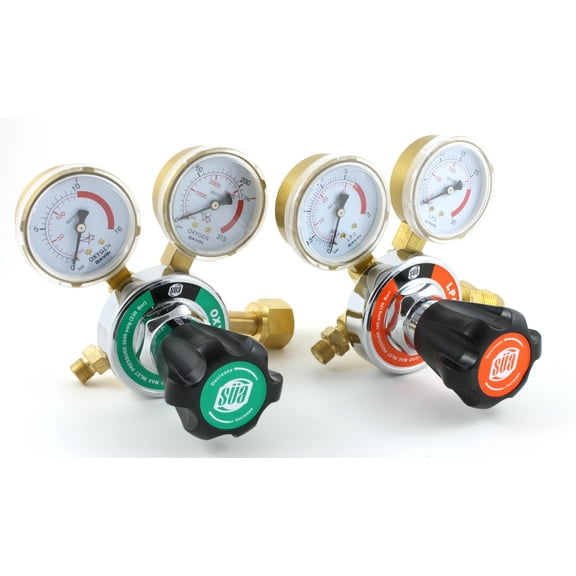 SÜA Oxygen and Propane Propylene 25HX Regulators Combo - Compatible with Harris