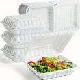 thumbnail image 1 of AMERTEER 25/50pcs  3 Compartment To Go Food Containers  Disposable Take Out Food Containers  To Go Boxes For Food  Clamshell Food Container  Heavy Duty To Go Box  Kitchen Supplies, 1 of 6