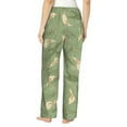 thumbnail image 3 of Pajama Pants Women, Green Leaves Calla Lily Flowers Sweatpants Soft Sleep Lounge Pants, Casual PJ Bottoms Pants with Pockets, 3 of 5