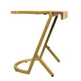 thumbnail image 5 of The Urban Port 17 Inch Side End C Table, Natural Mango Wood Top with Drop Edge, Iron Gold Angled Frame, 5 of 5