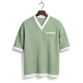 thumbnail image 5 of Kalauyu Men's Waffle Shirts V Neck Tee with Pocket Short Sleeve Textured Knitted Summer Casual Basic Tops, 5 of 6