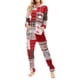 thumbnail image 2 of Mono de mono de franela navideño para mujer, ropa de dormir suave y cálida, de manga larga con capucha y cremallera, pijamas informales, 2 of 4