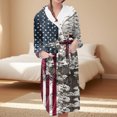 thumbnail image 2 of Women's Fleece Plush Robe Long Warm Plush Bathrobe Loungewear Jacket Printed Comfort Robe, 2 of 5