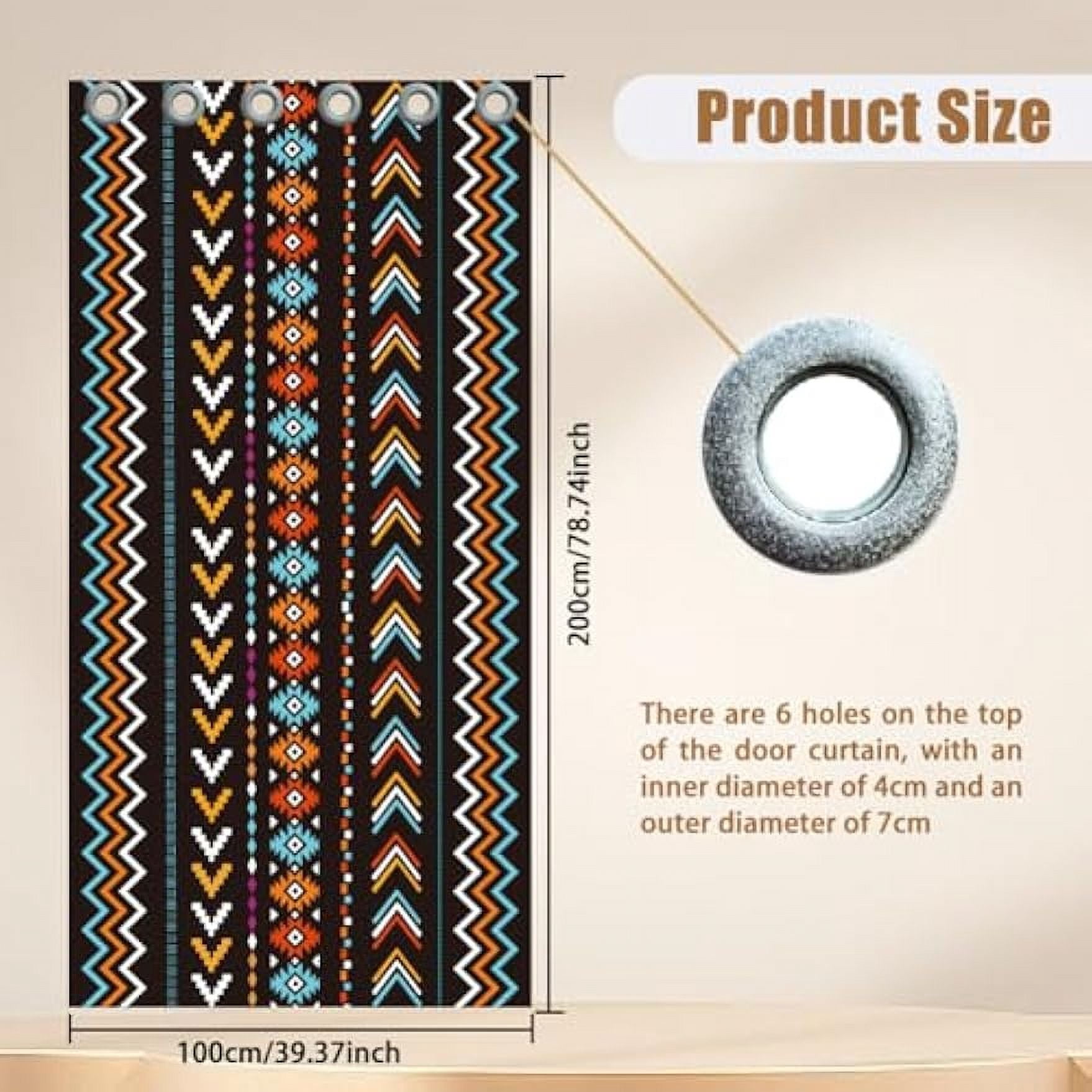 1 pc style Polyester Door Curtain with Plastic Ring Colorful Stripe 2000x1000mm