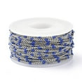 thumbnail image 3 of 1 Roll 304 Stainless Steel Enamel Curb Chains with Spool Soldered Faceted Royal Blue 2.5x2x0.8mm 32.80Feet/roll(10m/roll) Material: 304 Stainless Steel, 3 of 4