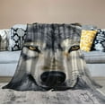 thumbnail image 2 of HENGT  Korean Mink Blanket , 5.7 LB - Ply Reversible Soft Warm Plush Flannel Blanket (Dark Wolf/Wolf, King), 2 of 6