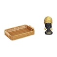thumbnail image 1 of Cestas de almacenamiento,Cestas de almacenamiento de cocina tejidas con asas hechas a mano,Estatua de mujer africana,Estante de oficina con estatua de mujer africana,Adorno de figura de resina, 1 of 8