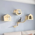 thumbnail image 2 of Repisas para gatos pared, muebles de pino con casas y rascador, ahorro de espacio para gatos activos y descanso, ideal para paredes pequeñas y grandes, 2 of 7