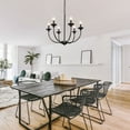 thumbnail image 4 of LNC 6-Light Modern Metal Chandelier Matte Black Finish for Dining Room,26"L x 26"W x 24"H, 4 of 14