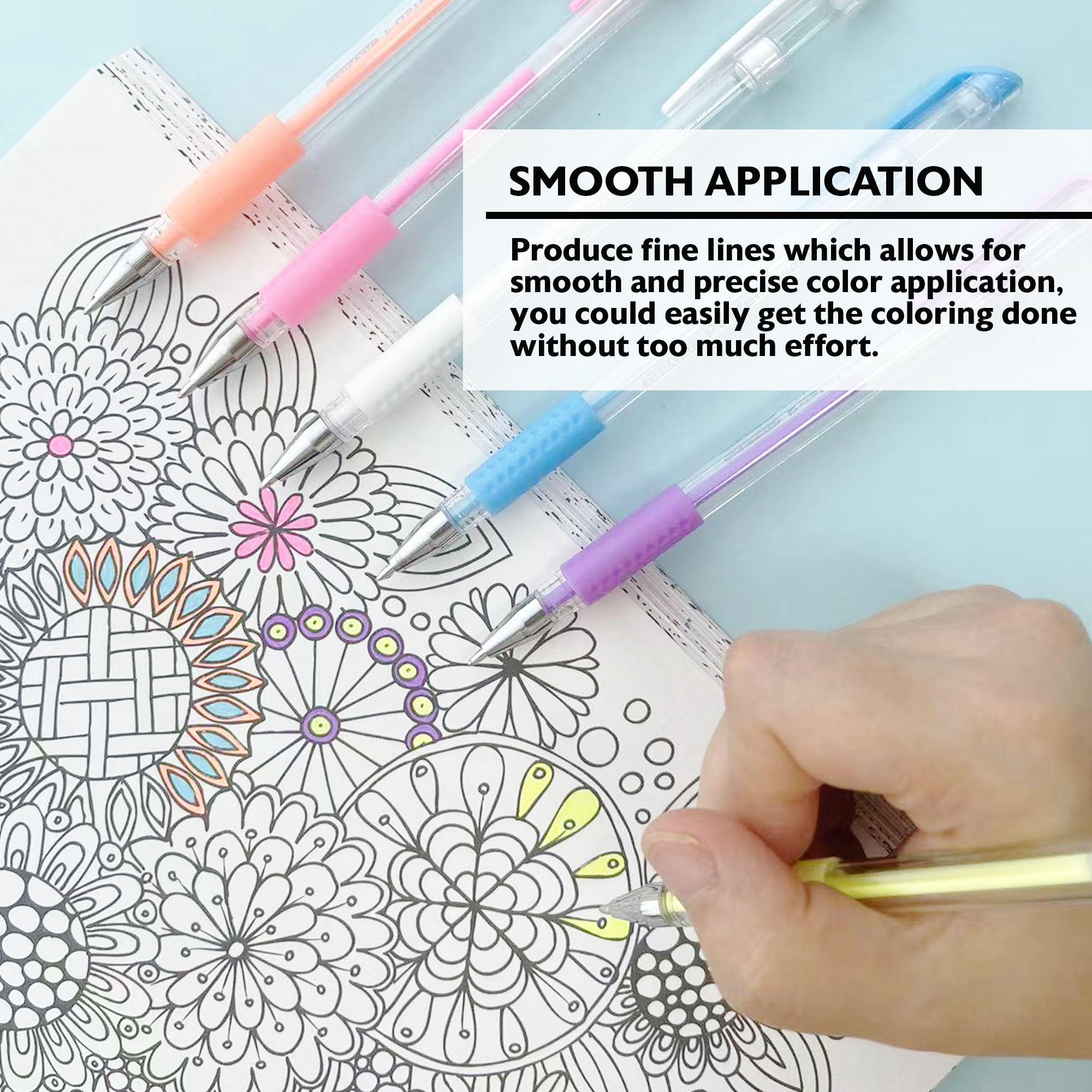 BAZIC Essence Gel Pen 0.8mm Pastel Color, Comfort Grip, (6/Pack), 1-Pack