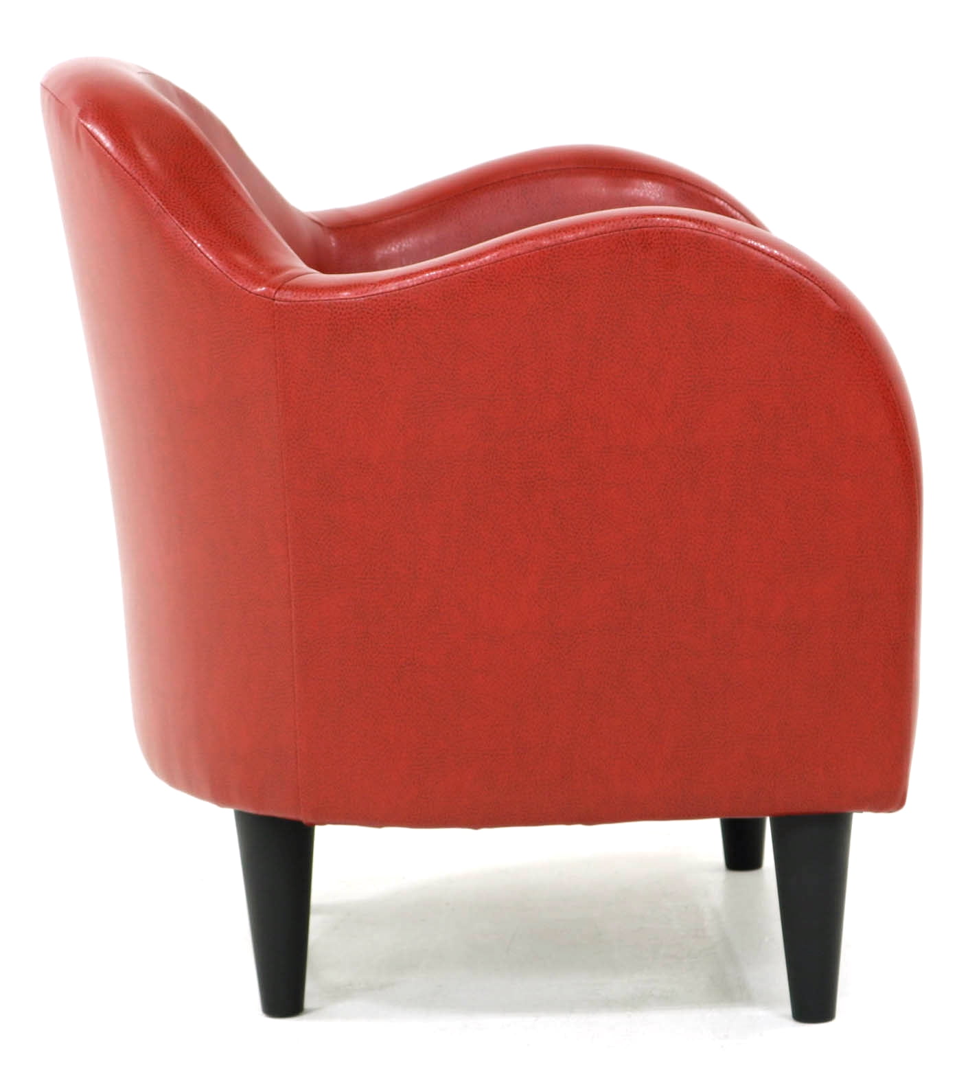 Fox Hill Trading Max Barrell Chair, Red Faux Leather