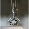 thumbnail image 2 of Luxe Royal Crown Pendant Necklace CZ Diamond 925 Sterling Silver 14K Rose Gold Over Gift for Women, 2 of 2