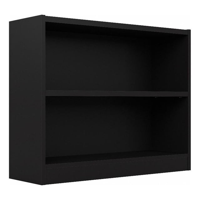 Bush Furniture Universal 2 Shelf Wood Bookcase in Classic Black