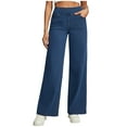 thumbnail image 6 of XFLWAM Wide Leg Jeans Woman High Waisted Baggy Denim Pants Stretchy Pull On Casual Loose Trousers with Pockets, 6 of 8