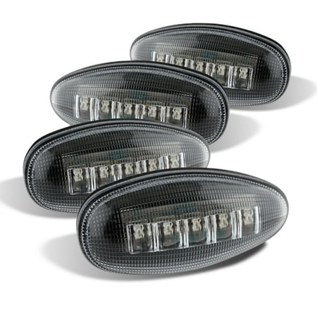 Gmc 3500 Dually - Fits 01-14 GMC Sierra Chevy Silverado 3500 Dually Clear Fender Marker LED Lights