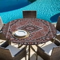 thumbnail image 6 of Boho Southwest Round Tablecloth, Fitted Table Cover with Elastic for 36"-44" Round Tables, Aztec Tribe Abstract Geometric Patterned Table Cloth Outdoor Indoor Dinning Party Waterproof Tablecloths, 6 of 7