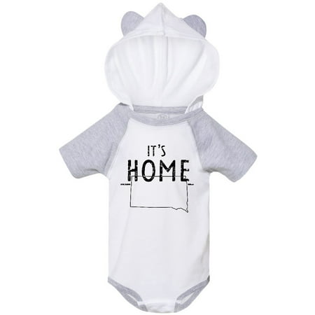 

Inktastic It s Home- State of South Dakota Outline Distressed Text Gift Baby Boy or Baby Girl Bodysuit