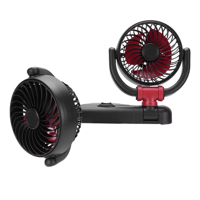 Car Fans Quiet Portable Cooling Dual Head Rotatable Electric Fan for SUV RV