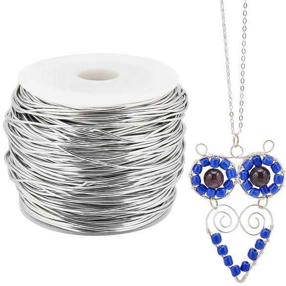 Aluminum Wire Round Bendable Flexible Craft Wire with Spool Silver 20 Gauge 0.8mm about 164.04 Feet(50m)/Bag