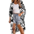 thumbnail image 2 of Xdegoge Kimono Cardigans for Women Open Front Half Sleeve Boho Tropical Print Cover Up Sheer Chiffon Duster Lightweight Summer Casual Daily Outerwear, 2 of 9